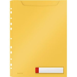 Leitz® Prospekthülle Cosy Privacy Maxi, blickdicht, A4, bis 150 Blatt, Lochrand einklappbar, Schreibschild, 3 Stück, gelb