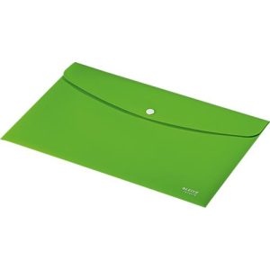 Leitz® Sammelmappe Recycle, Format A4, Druckknopfverschluss, blickdicht, 100 % recycelbar, Blauer Engel, Recyclingkunststoff, grün
