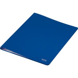 Leitz® Sichtbuch Recycle, A4, 20 dokumentenechte Sichthüllen, bis zu 2 Blatt/Hülle, Rückenschild, 100 % recycelbar, Kunststoff, blau
