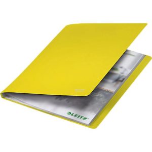 Leitz® Sichtbuch Recycle, A4, 20 dokumentenechte Sichthüllen, bis zu 2 Blatt/Hülle, Rückenschild, 100 % recycelbar, Kunststoff, gelb