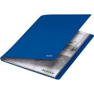 Leitz® Sichtbuch Recycle, A4, 40 dokumentenechte Sichthüllen, bis zu 2 Blatt/Hülle, Rückenschild, 100 % recycelbar, Kunststoff, blau