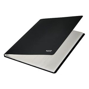 Leitz® Sichtbuch Recycle, A4, 40 dokumentenechte Sichthüllen, bis zu 2 Blatt/Hülle, Rückenschild, 100 % recycelbar, Kunststoff, schwarz