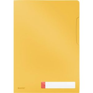 Leitz® Sichthülle Cosy Privacy, blickdicht, A4-Format, für bis zu 40 Blatt, mit Beschriftungsschild, 3 Stück, gelb