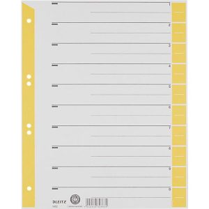 LEITZ® Trennblätter A4 1652, zur freien Verwendung, 25 Stück, gelb