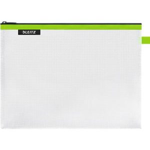 Leitz WOW Traveller Zip-Beutel, wasserabweisend, durchsichtiges Material, Größe L, grün