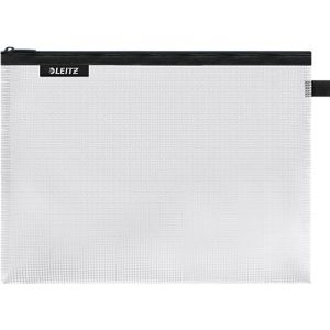 Leitz WOW Traveller Zip-Beutel, wasserabweisend, durchsichtiges Material, Größe L, schwarz