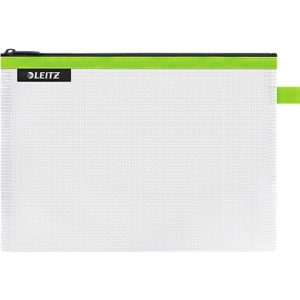 Leitz WOW Traveller Zip-Beutel, wasserabweisend, durchsichtiges Material, Größe M, grün