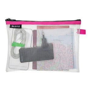 Leitz WOW Traveller Zip-Beutel, wasserabweisend, durchsichtiges Material, Größe M, pink