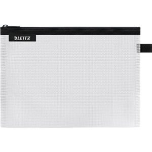 Leitz WOW Traveller Zip-Beutel, wasserabweisend, durchsichtiges Material, Größe M, schwarz