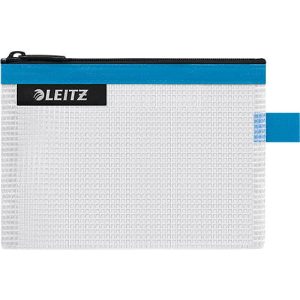 Leitz WOW Traveller Zip-Beutel, wasserabweisend, durchsichtiges Material, Größe S, blau