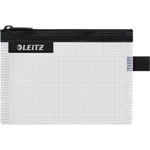 Leitz WOW Traveller Zip-Beutel, wasserabweisend, durchsichtiges Material, Größe S, schwarz