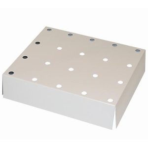Lochblecheinsatz Standard für asecos Sicherheitsschränke der Q30, Q90, S90 und K90 Serie, Stahlblech, lichtgrau, B 409 x T 474 x H 107 mm, bis 75 kg