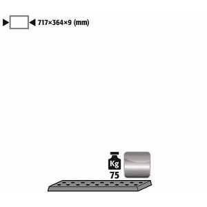 Lochblecheinsatz Standard für asecos Sicherheitsschränke der UB90 Serie, Edelstahl 1.4016, B 717 x T 364 x H 9 mm, bis 75 kg