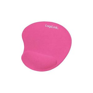 LogiLink GEL Mouse Pad with Wrist Rest Support – Mauspad mit Handgelenkpolsterkissen – pink