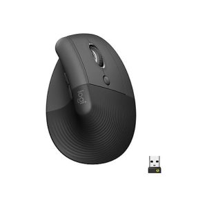 Logitech Lift Vertical Ergonomic Mouse – vertikale Maus – Bluetooth, 2.4 GHz – Graphite