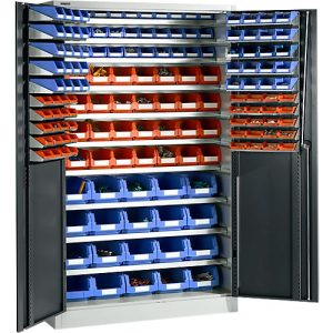 Magazinschrank, mit Ausstattung, B 1200 x T 500 x H 1935 mm, lichtgrau/anthrazitgrau