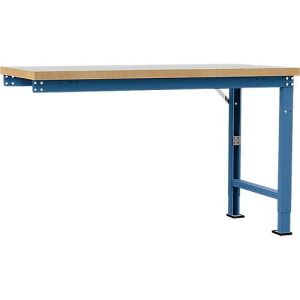 Manuflex Anbauwerkbank Profi Spezial, Tischplatte Kunststoff, 1500 x 700 mm, brillantblau