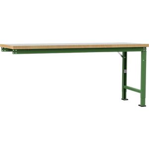 Manuflex Anbauwerkbank Profi Spezial, Tischplatte Kunststoff, 2000 x 700 mm, resedagrün