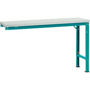 Manuflex Ansatztisch UNIVERSAL Spezial, 1500 x 800 mm, Kunststoff lichtgrau, wasserblau