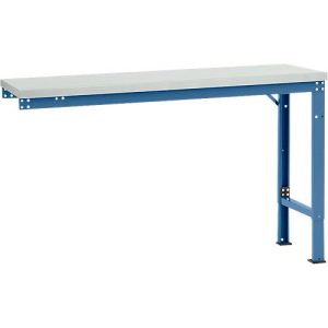 Manuflex Ansatztisch UNIVERSAL Spezial, 1500 x 800 mm, Melamin lichtgrau, brillantblau