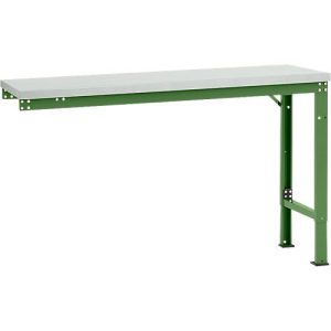 Manuflex Ansatztisch UNIVERSAL Spezial, 1500 x 800 mm, Melamin lichtgrau, resedagrün