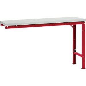 Manuflex Ansatztisch UNIVERSAL Spezial, 1500 x 800 mm, Melamin lichtgrau, rubinrot