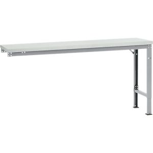 Manuflex Ansatztisch UNIVERSAL Spezial, 1750 x 800 mm, Melamin lichtgrau, alusilber