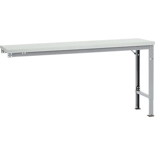 Manuflex Ansatztisch UNIVERSAL Spezial, 1750 x 800 mm, Melamin lichtgrau, alusilber