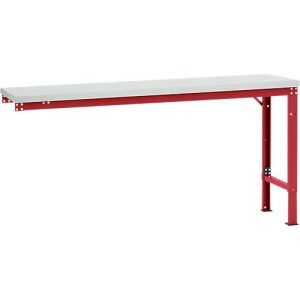 Manuflex Ansatztisch UNIVERSAL Spezial, 1750 x 800 mm, Melamin lichtgrau, rubinrot