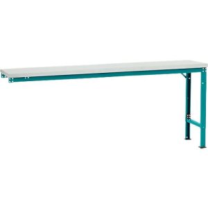 Manuflex Ansatztisch UNIVERSAL Spezial, 2000 x 800 mm, Kunststoff lichtgrau, wasserblau
