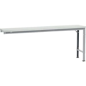 Manuflex Ansatztisch UNIVERSAL Spezial, 2000 x 800 mm, Melamin lichtgrau, alusilber