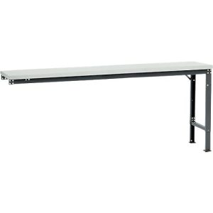 Manuflex Ansatztisch UNIVERSAL Spezial, 2000 x 800 mm, Melamin lichtgrau, anthrazit