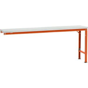 Manuflex Ansatztisch UNIVERSAL Spezial, 2000 x 800 mm, Melamin lichtgrau, rotorange