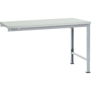 Manuflex Ansatztisch UNIVERSAL Spezial, Tischplatte Melamin, 1500×1000, alusilber