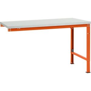 Manuflex Ansatztisch UNIVERSAL Spezial, Tischplatte Melamin, 1500×1000, rotorange