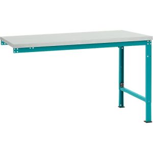 Manuflex Ansatztisch UNIVERSAL Spezial, Tischplatte Melamin, 1500×1000, wasserblau