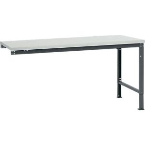 Manuflex Ansatztisch UNIVERSAL Spezial, Tischplatte Melamin, 1750×1000, anthrazit