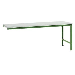 Manuflex Ansatztisch UNIVERSAL Spezial, Tischplatte Melamin, 2000×1000, resedagrün