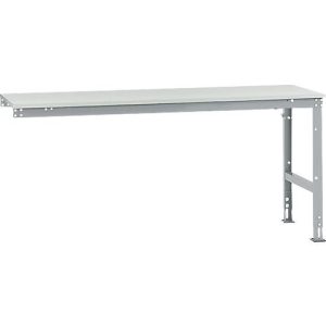 Manuflex Ansatztisch UNIVERSAL Standard, 2000 x 800 mm, Melamin lichtgrau, alusilber