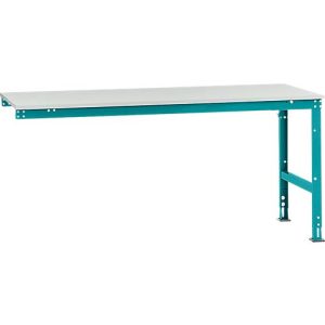 Manuflex Ansatztisch UNIVERSAL Standard, Tischplatte Kunststoff, 2000×1000, wasserblau