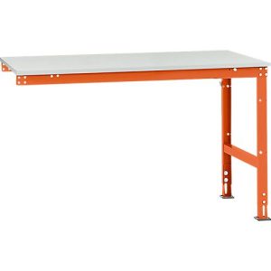 Manuflex Ansatztisch UNIVERSAL Standard, Tischplatte Melamin, 1500×1000, rotorange