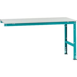 Manuflex Ansatztisch UNIVERSAL Standard, Tischplatte Melamin, 1750×1000, wasserblau