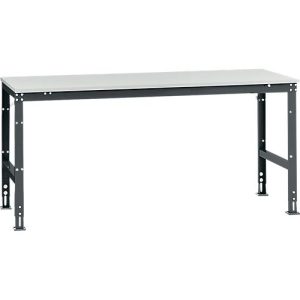 Manuflex Arbeitstisch UNIVERSAL Standard, 2000 x 1000 mm, Kunststoff lichtgrau, anthrazit