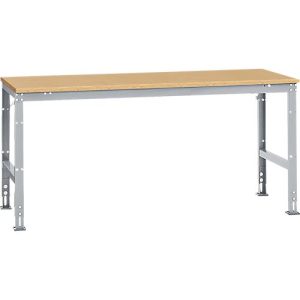 Manuflex Arbeitstisch UNIVERSAL Standard, 2000 x 1000 mm, Multiplex natur, alusilber
