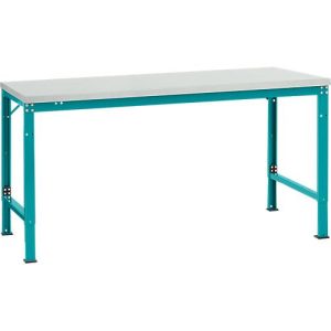 Manuflex Grundtisch UNIVERSAL Spezial, 1750 x 1000 mm, Kunststoff lichtgrau, wasserblau