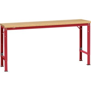 Manuflex Grundtisch UNIVERSAL Spezial, 1750 x 800 mm, Multiplex natur, rubinrot