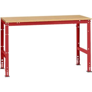 Manuflex Grundtisch UNIVERSAL Standard, Tischplatte Multiplex, 1500×800, rubinrot