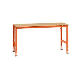 Manuflex Grundtisch UNIVERSAL Standard, Tischplatte Multiplex, 1750×800, rotorange