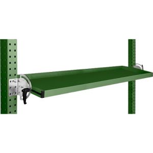 Manuflex Neigbare Ablagekonsole, für Reihe Universal oder Profi, Nutztiefe 195 mm, für Tischbreite 1500 mm, resedagrün