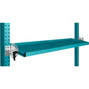 Manuflex Neigbare Ablagekonsole, für Reihe Universal oder Profi, Nutztiefe 195 mm, für Tischbreite 1500 mm, wasserblau